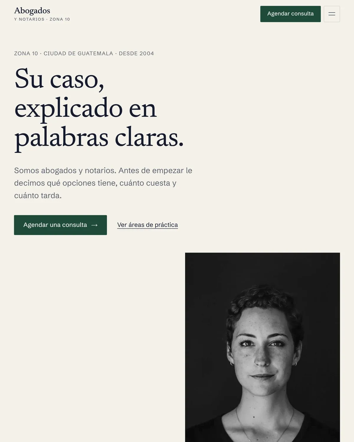 Captura del sitio de muestra Abogados