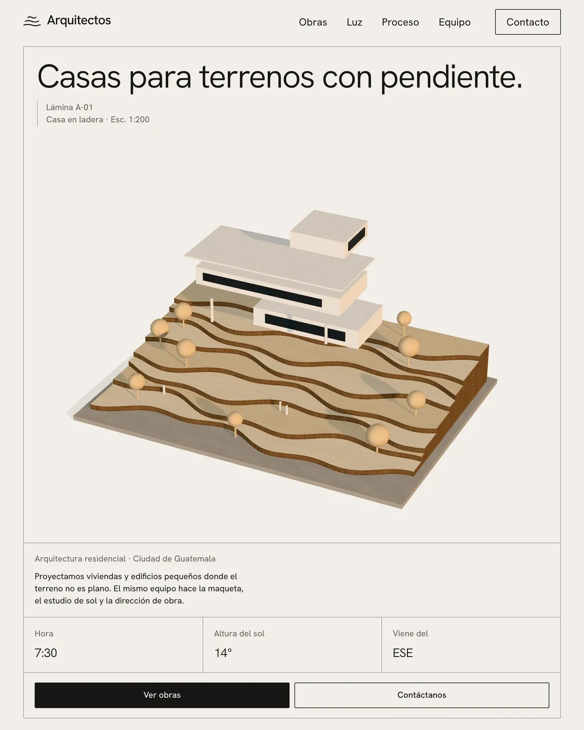 Captura del sitio de muestra Arquitectos