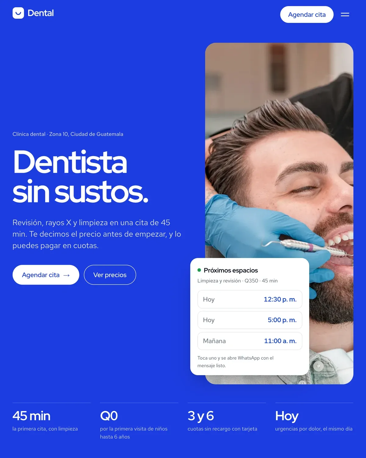 Captura del sitio de muestra Dental