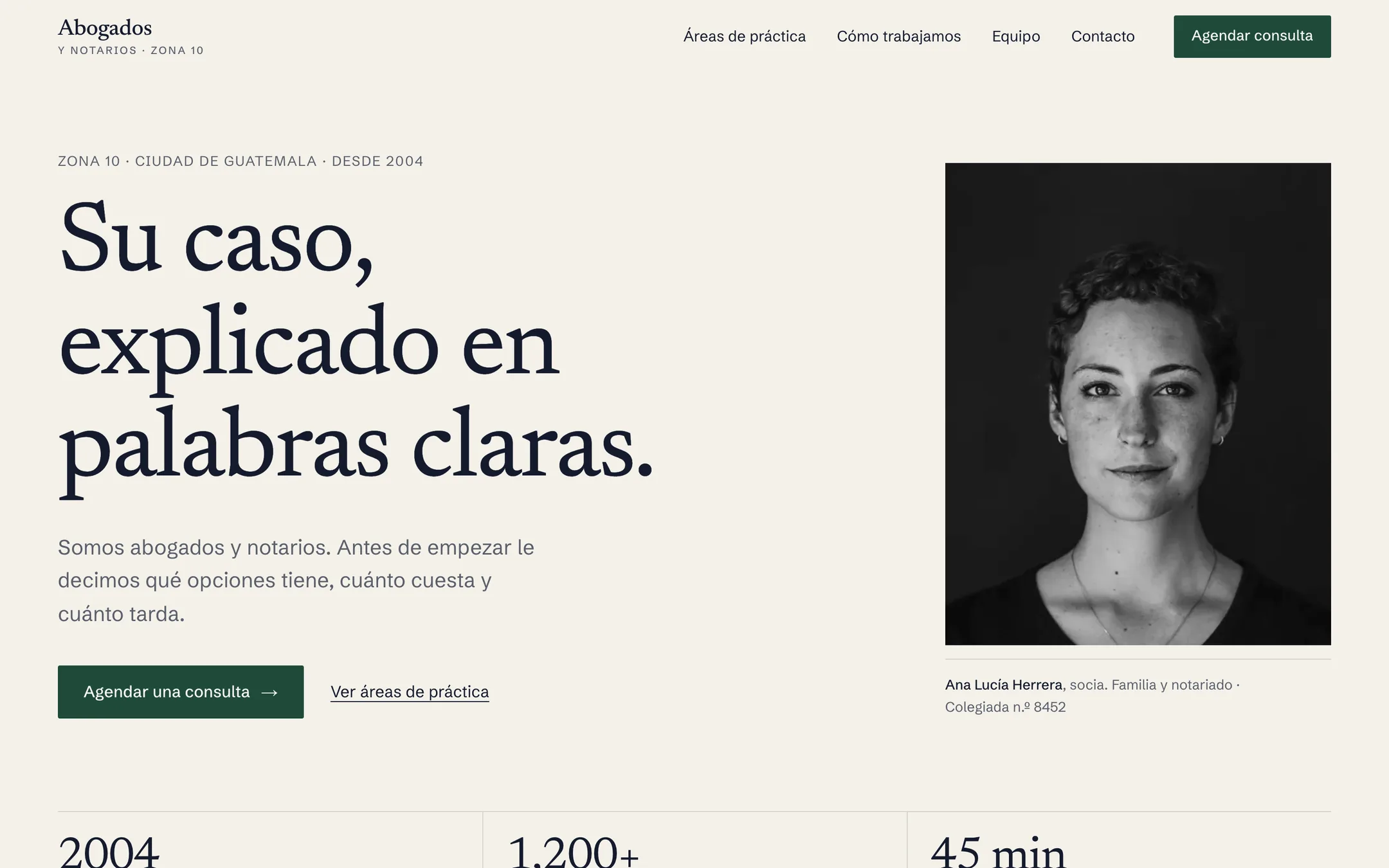 Captura del sitio de muestra Abogados