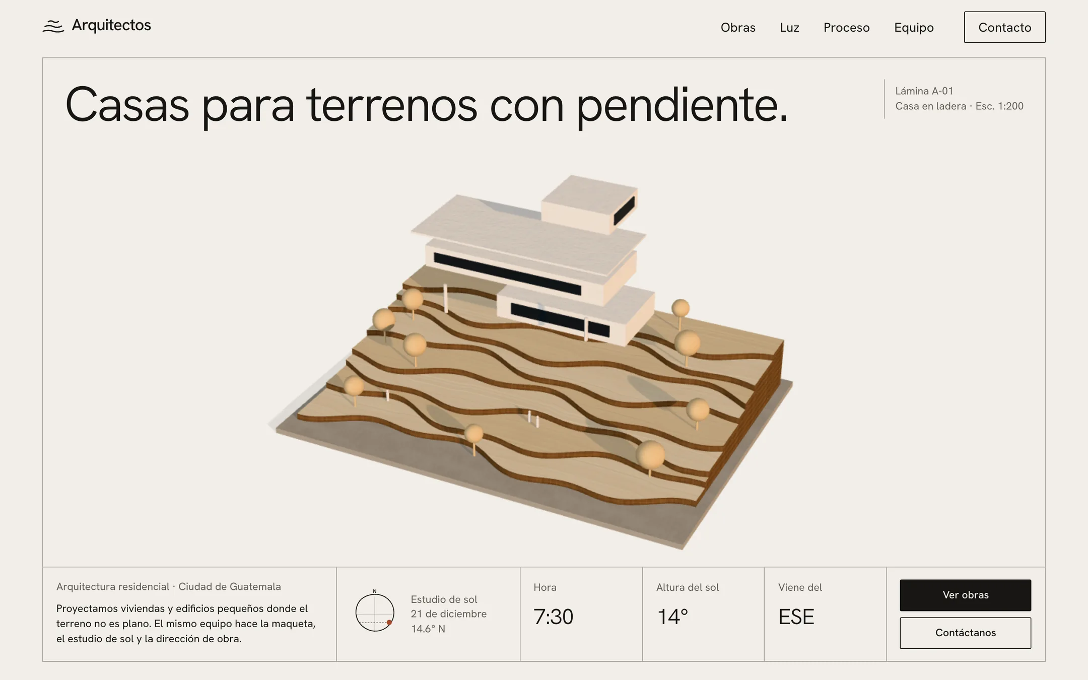 Captura del sitio de muestra Arquitectos