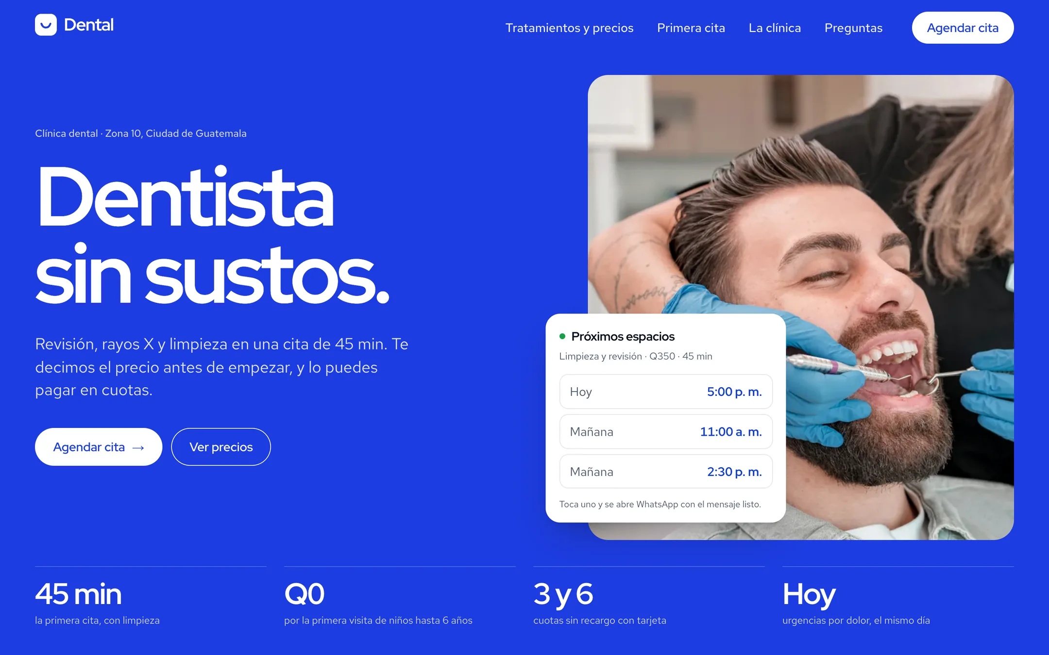 Captura del sitio de muestra Dental